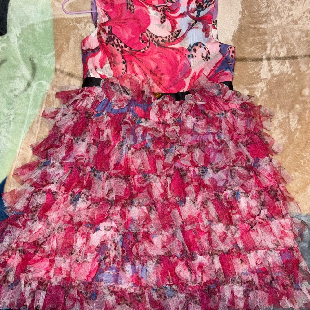 Versace Pink Ruffled Tiered Sundress for Prom